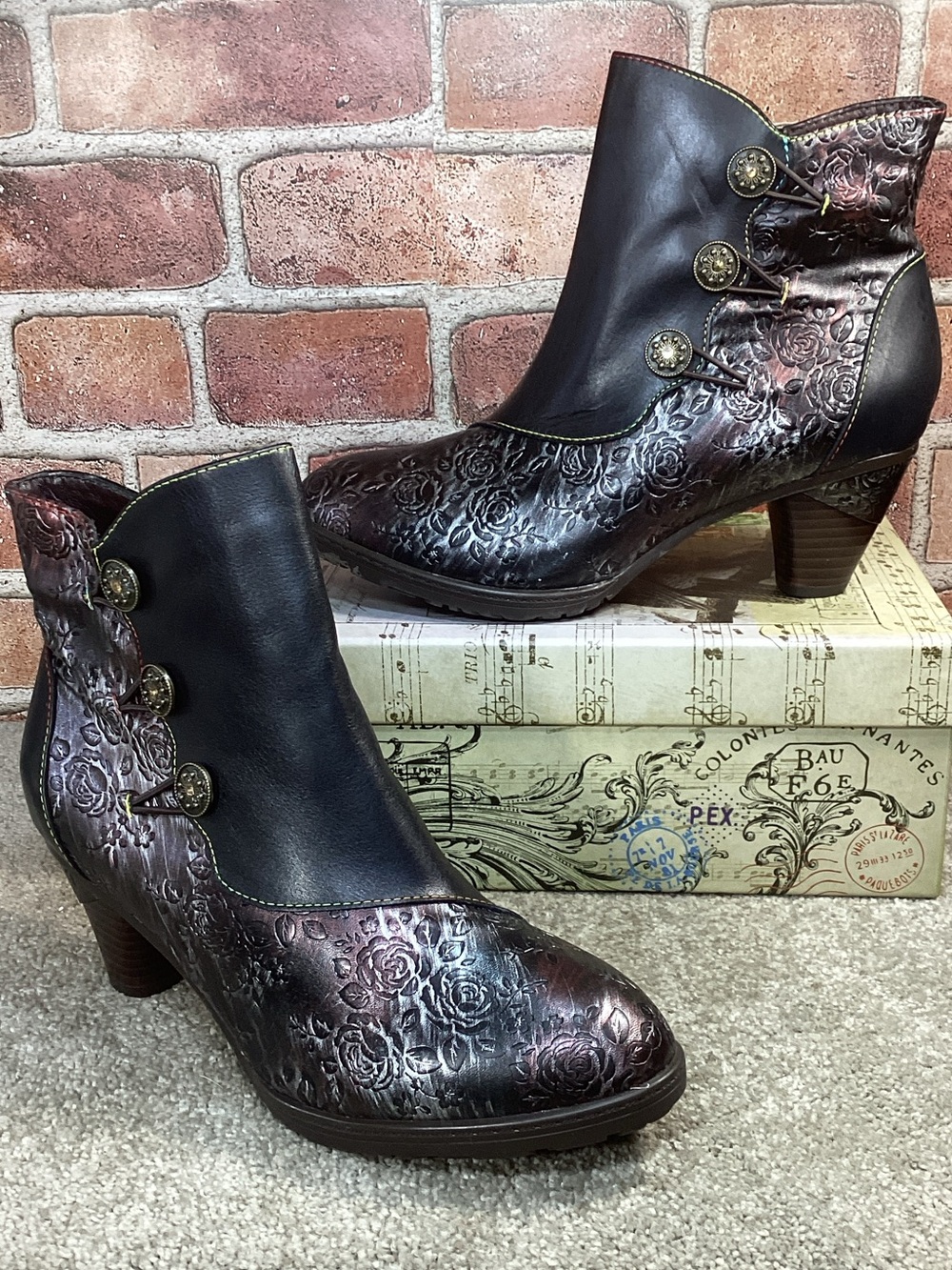 CrazyCatz womens victorian ankle boots size 41 eu size 10 us